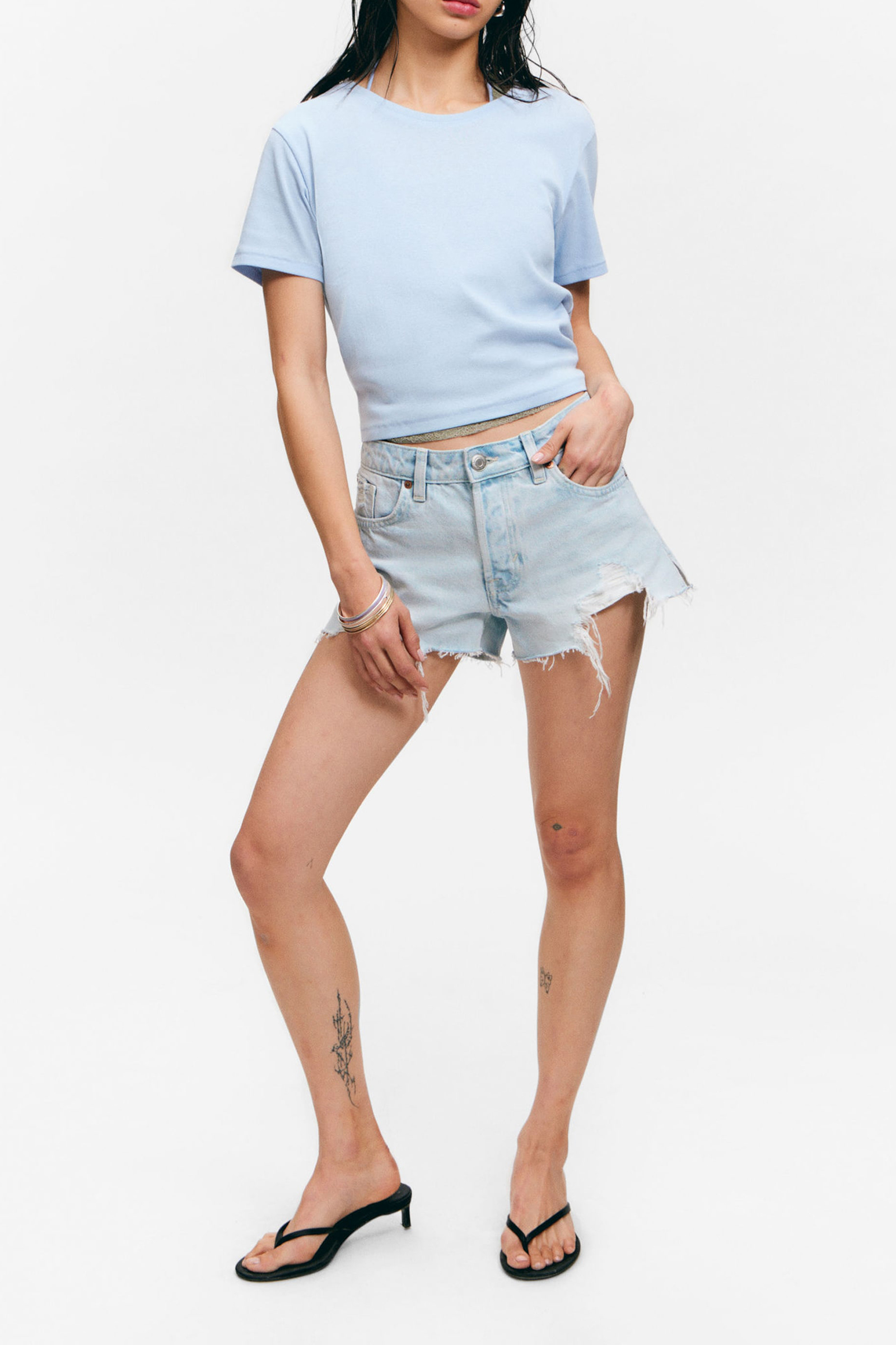 Round Neck Cropped T-Shirt