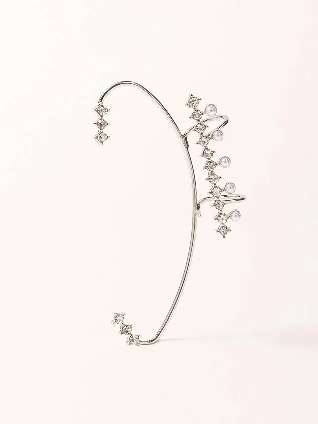 Zircon Pearl Diamond Ear Cuff