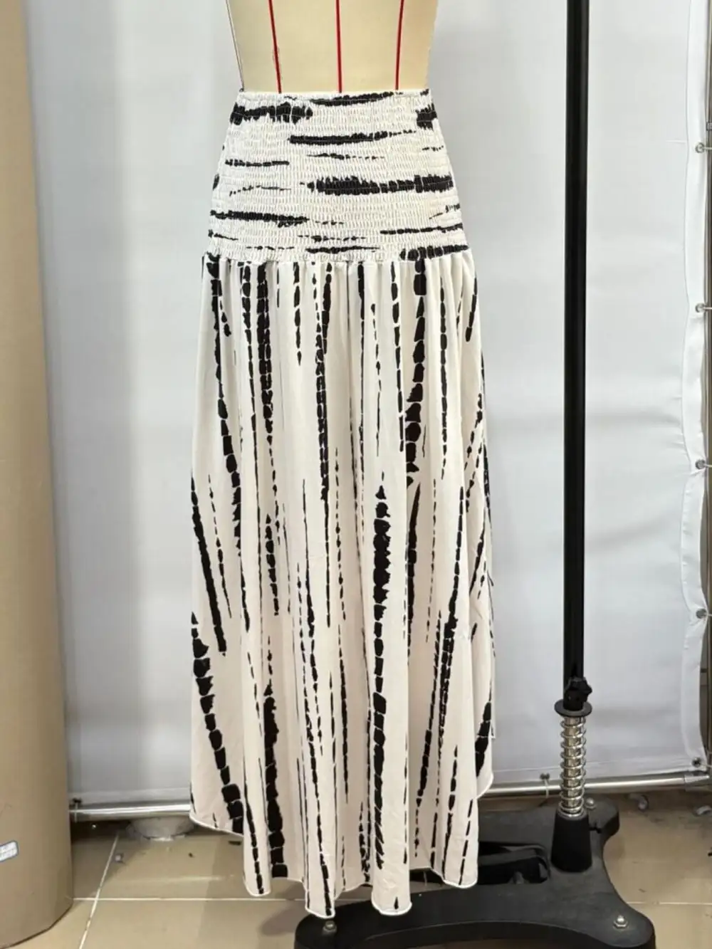 Smocked Asymmetrical Skirt