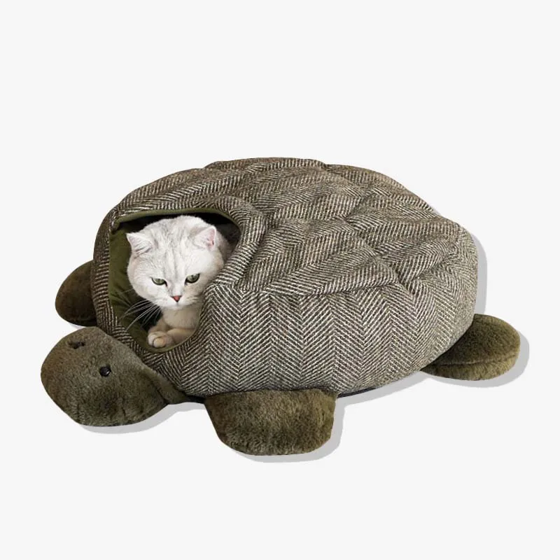 Turtle Wrapped-around Cat Sleeping Bag Bed