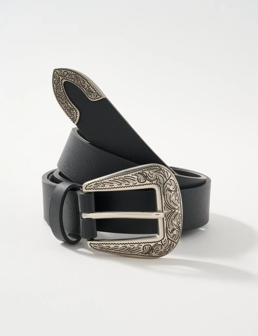 Soft Adjustable Black Leather Belt