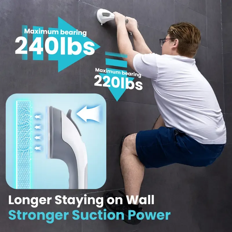 New Drill-Free Large Suction Cup Safety Grab Bar Bathroom Door Toilet Elderly Anti-Slip Waterproof Handle