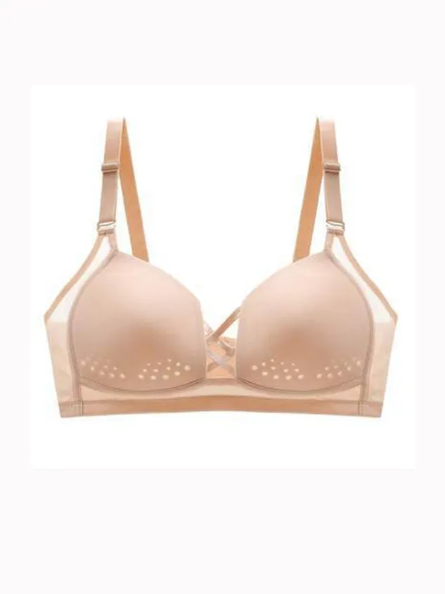 Women's breathable adjustable push-up detachable thin ABC cup bra