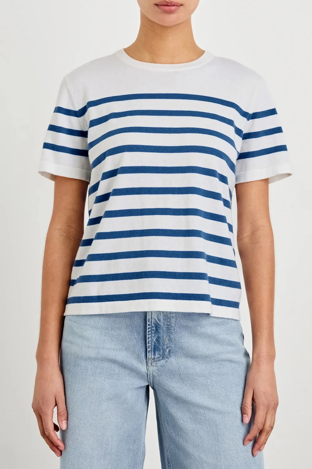 Pure Cotton Striped Printed Women's T-Shirt
