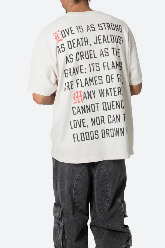 WHITE BURNING HEART GRAPHIC T-SHIRT