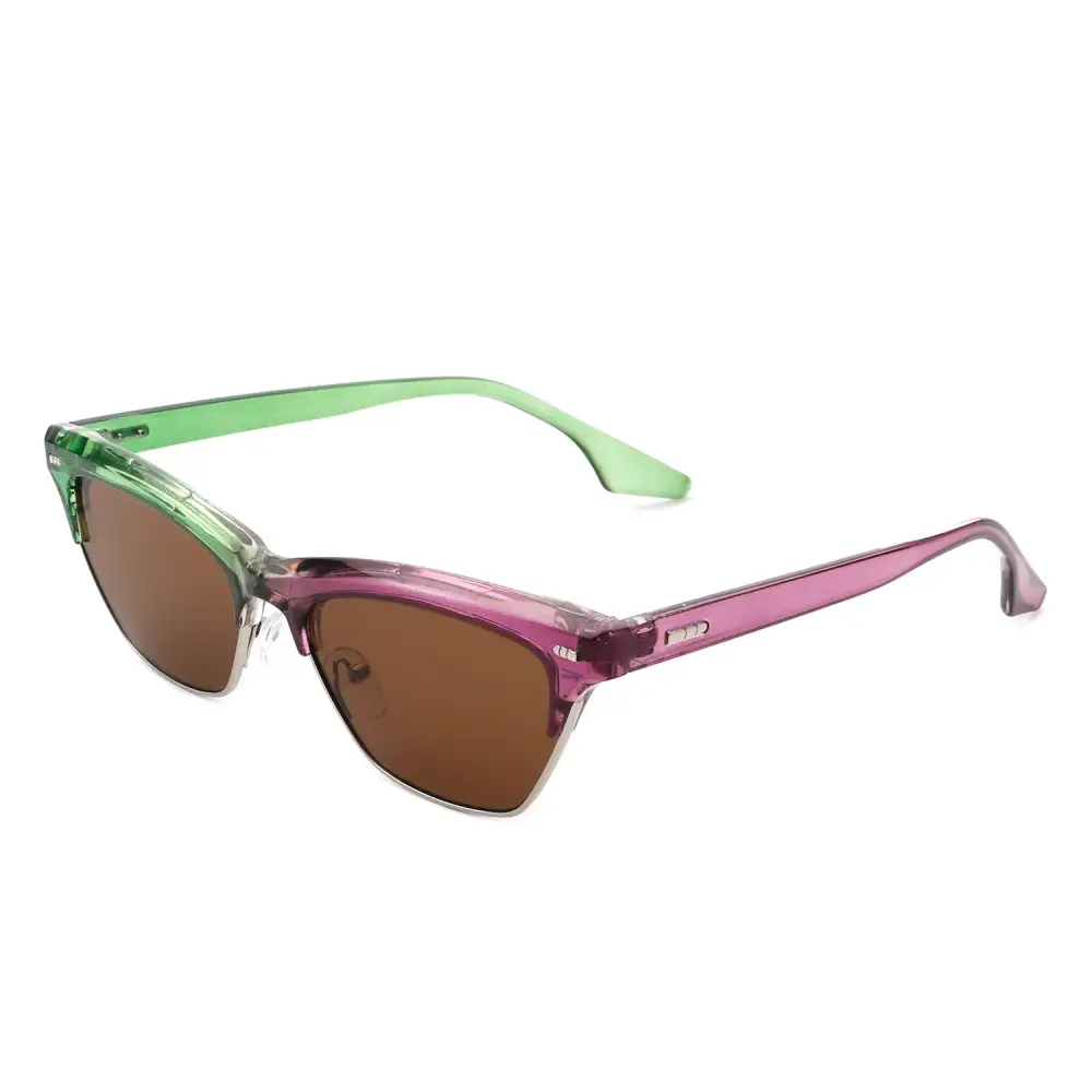 Polished Cat Eye Square Frame Sunglasses