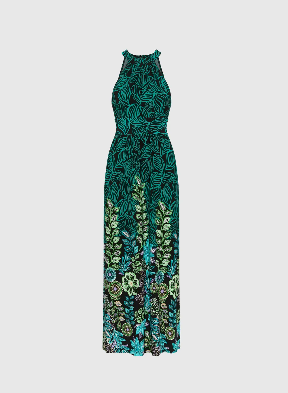 Botanical Print Casual Maxi Dress