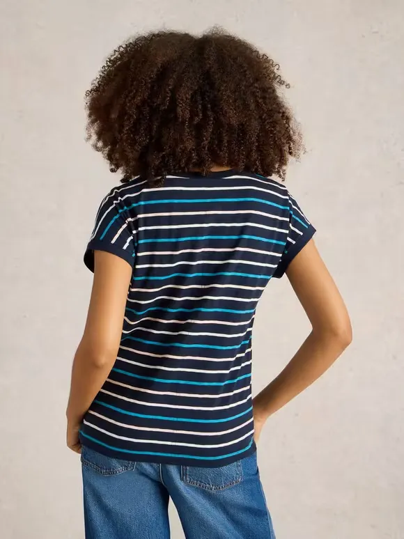 Notch Neck Print T-Shirt