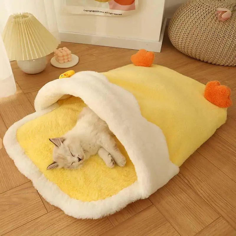 Adorable Yellow Duck Pet Sleeping Bag Cat Mat