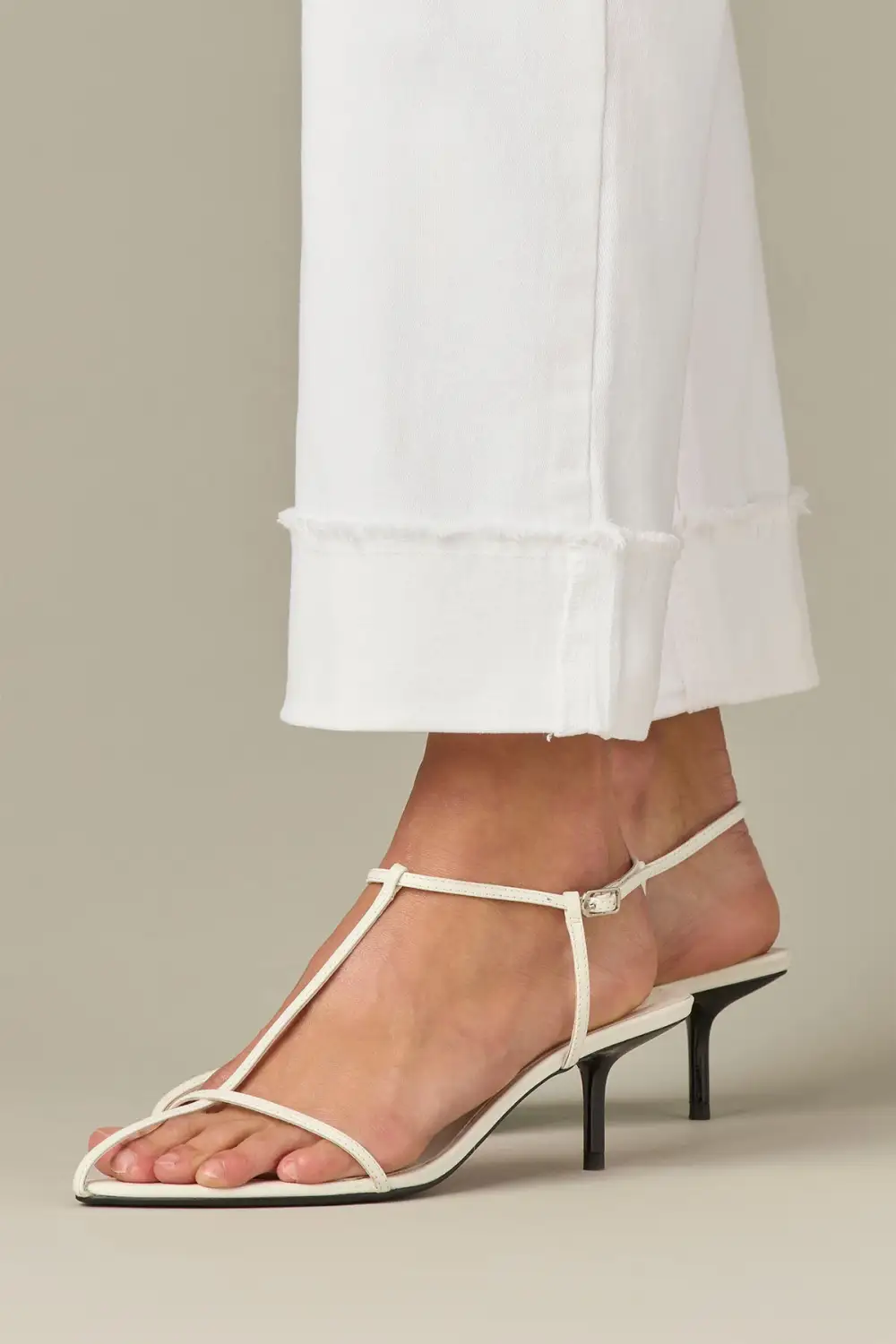 Petite High Rise Frayed Hem Boyfriend Pants