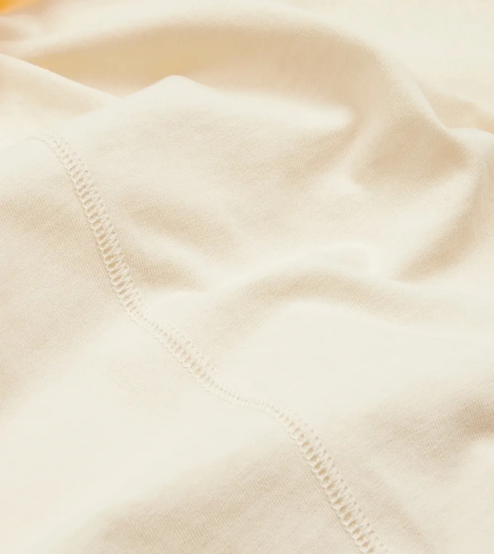 Casual Style Antique White Cotton Crew Neck Hiking T-Shirt