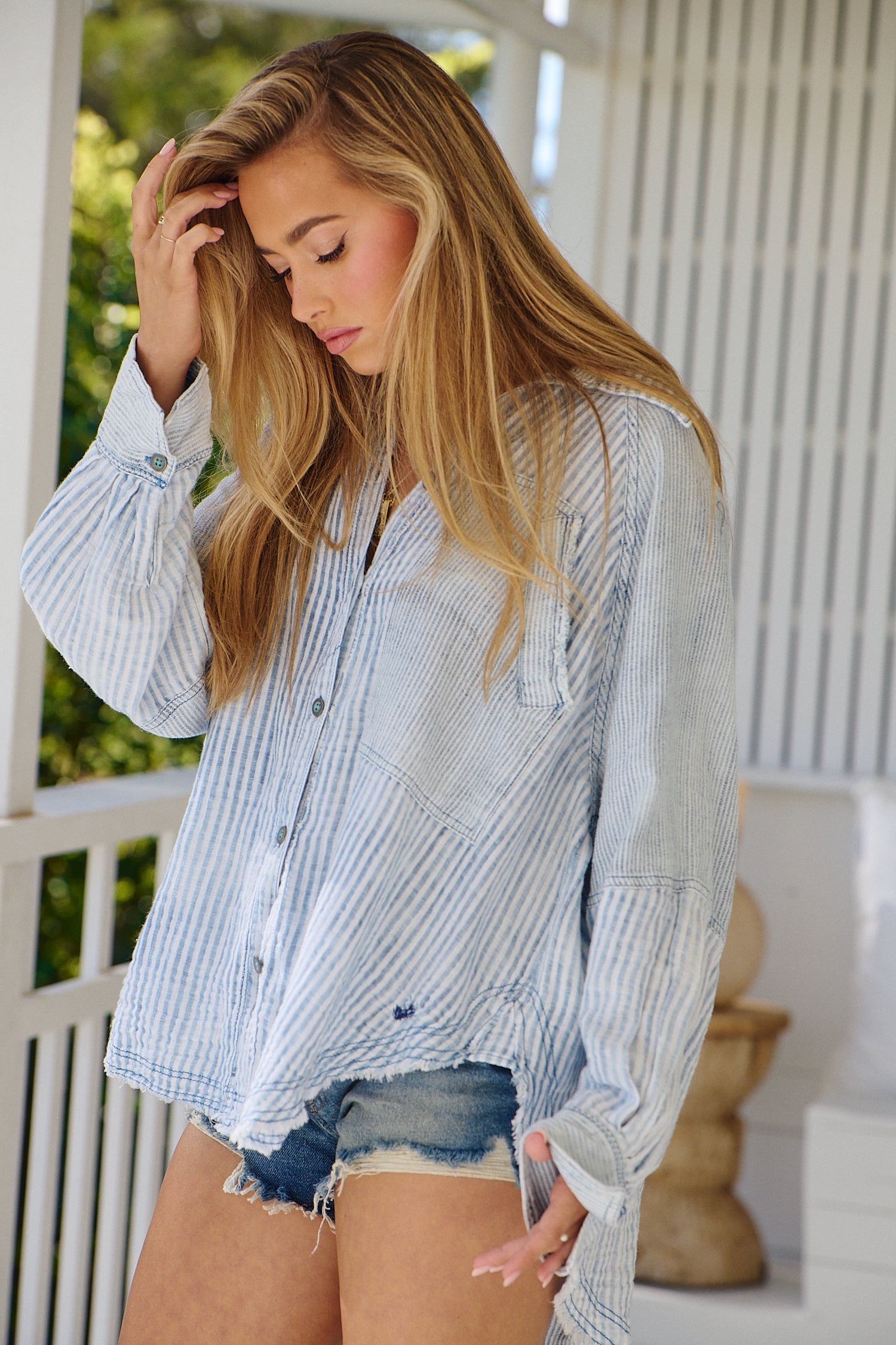 Indigo Skies Stripe Shirt ~ Free People