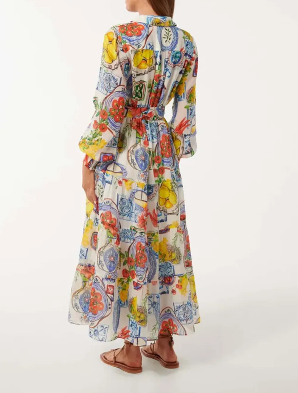 Tiered Midi Shirt Dress