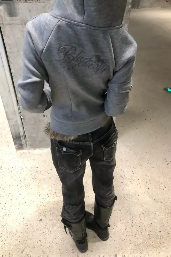 Layered Camo Zip Hoodie Jacket