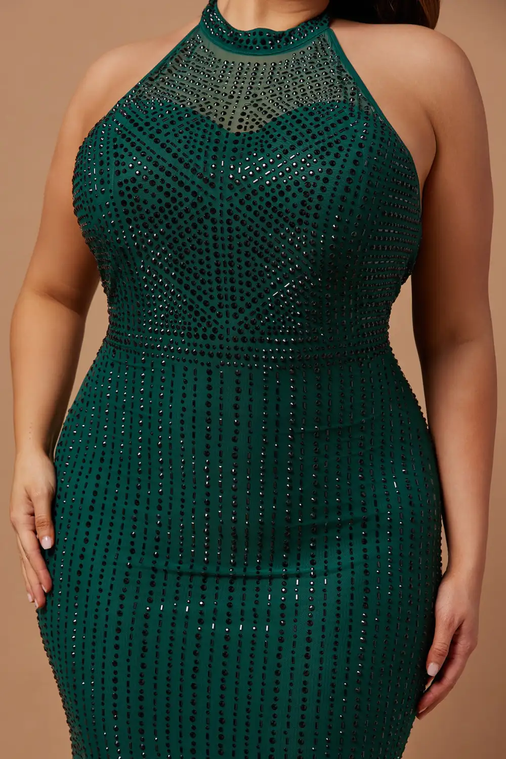 Zoe Embellished Gown - Hunter