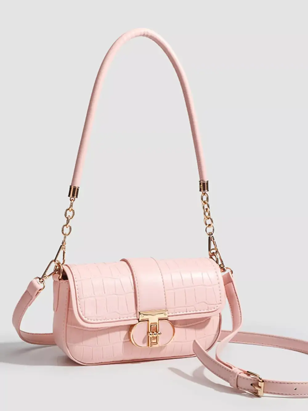 Textured Flap Shoulder Bag