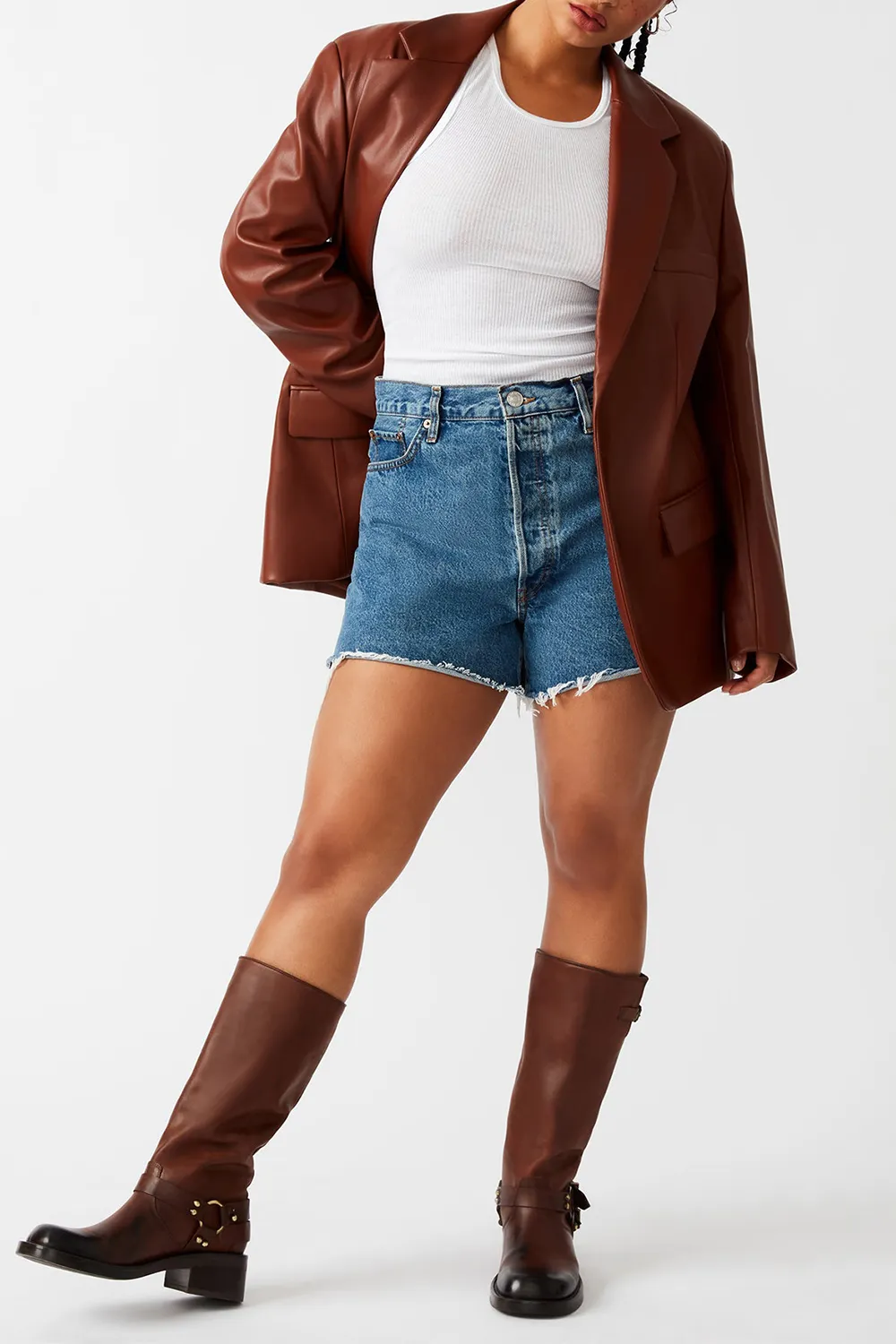 LONG SLEEVE BLAZER COGNAC