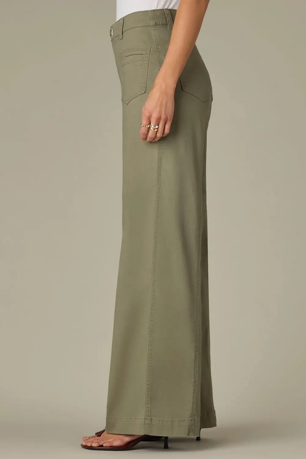  V-yoke Spade Pocket Petite Wide Leg Pants