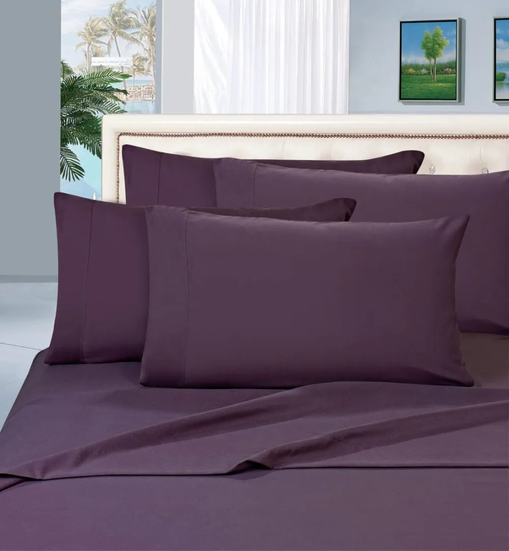 Wrinkle Resistant Luxury 6 pcs Bed Sheet Set 1500 Thread Count Egyptian Quality Silky Soft