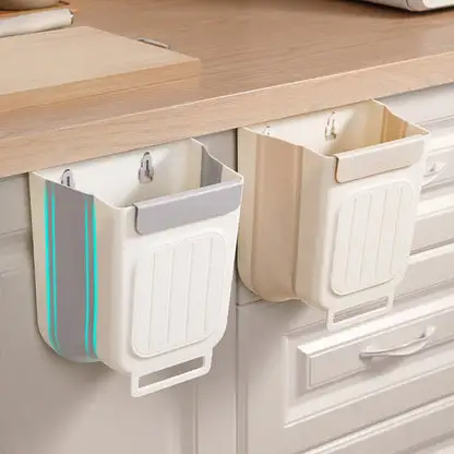 Wall-Mounted Collapsible Kitchen Trash Can – Household Waste Sorting Bin for Cabinet Doors or Walls