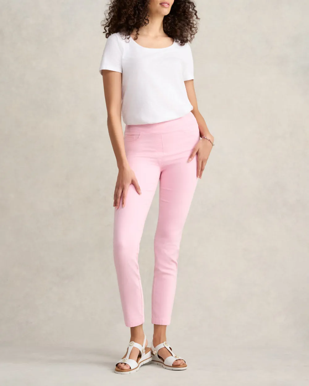 Pink Skinny Pants For Sweet Casual Style