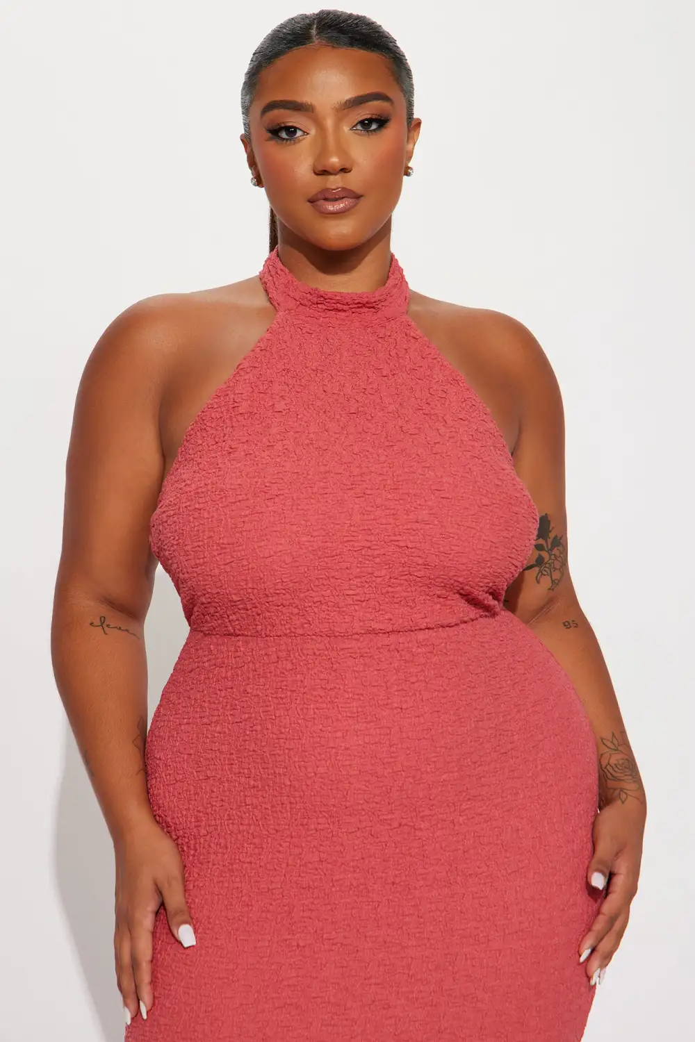 Taelynn Textured Maxi Dress - Marsala