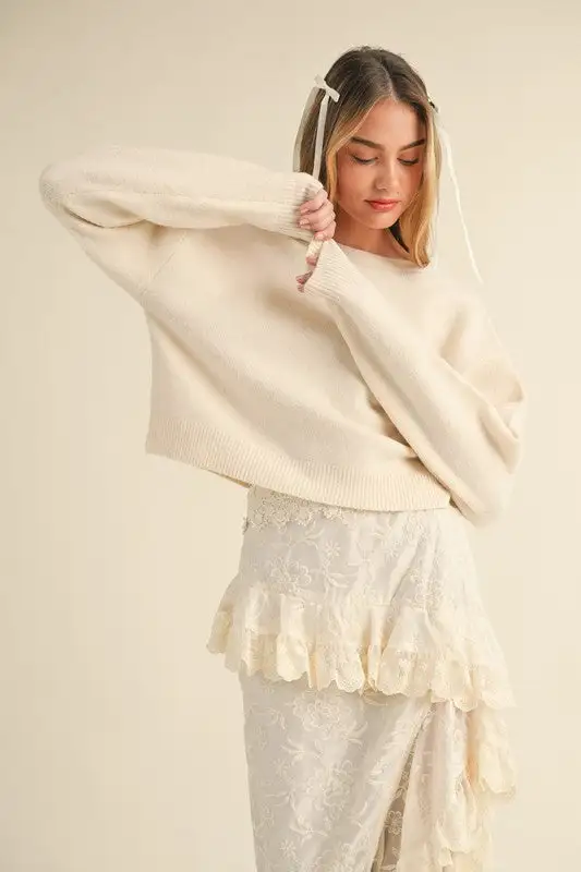 Bowtied Knit Elegance Sweater