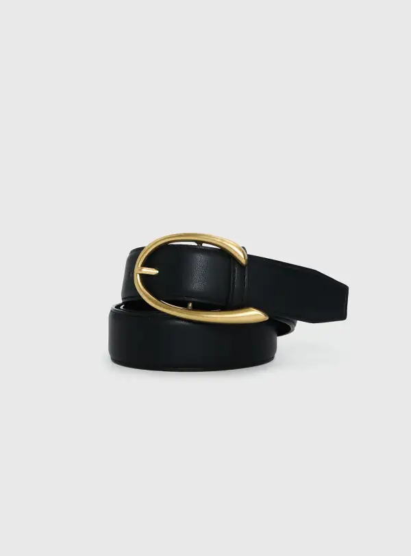 Desk to Dinner Buckle Faux Leather Belt