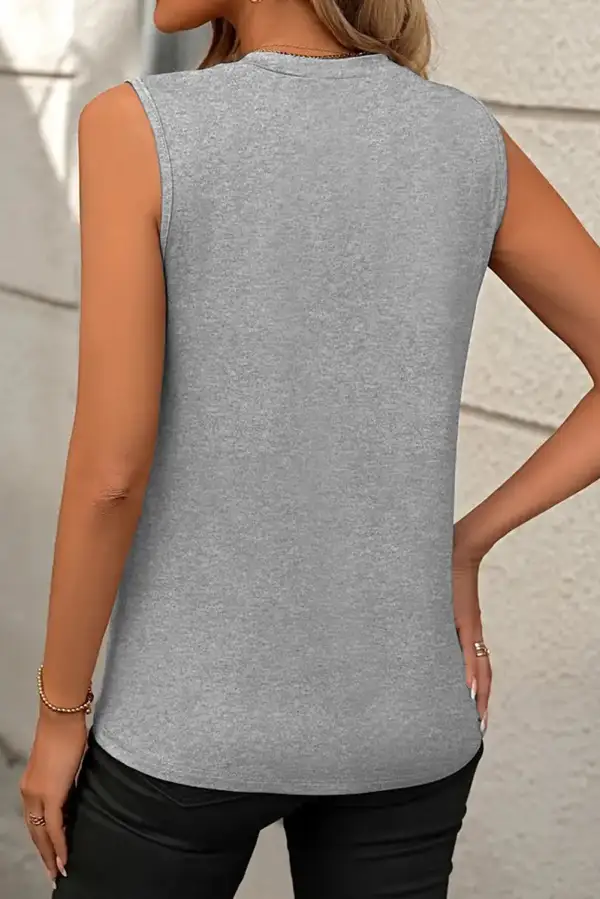 Everyday Crew Neck Pleated Tank Top