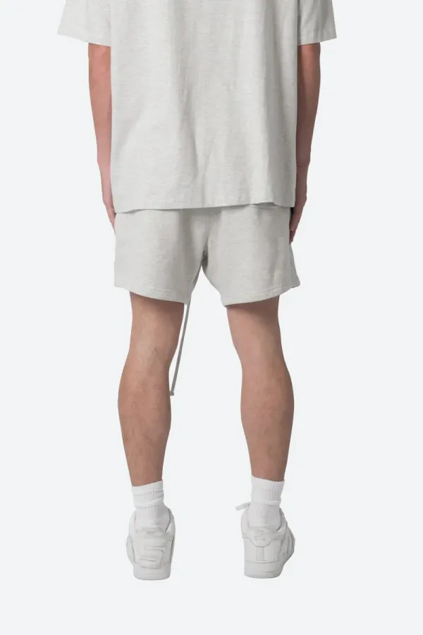 LIGHT GRAY ELASTIC WAIST SWEATSHORTS