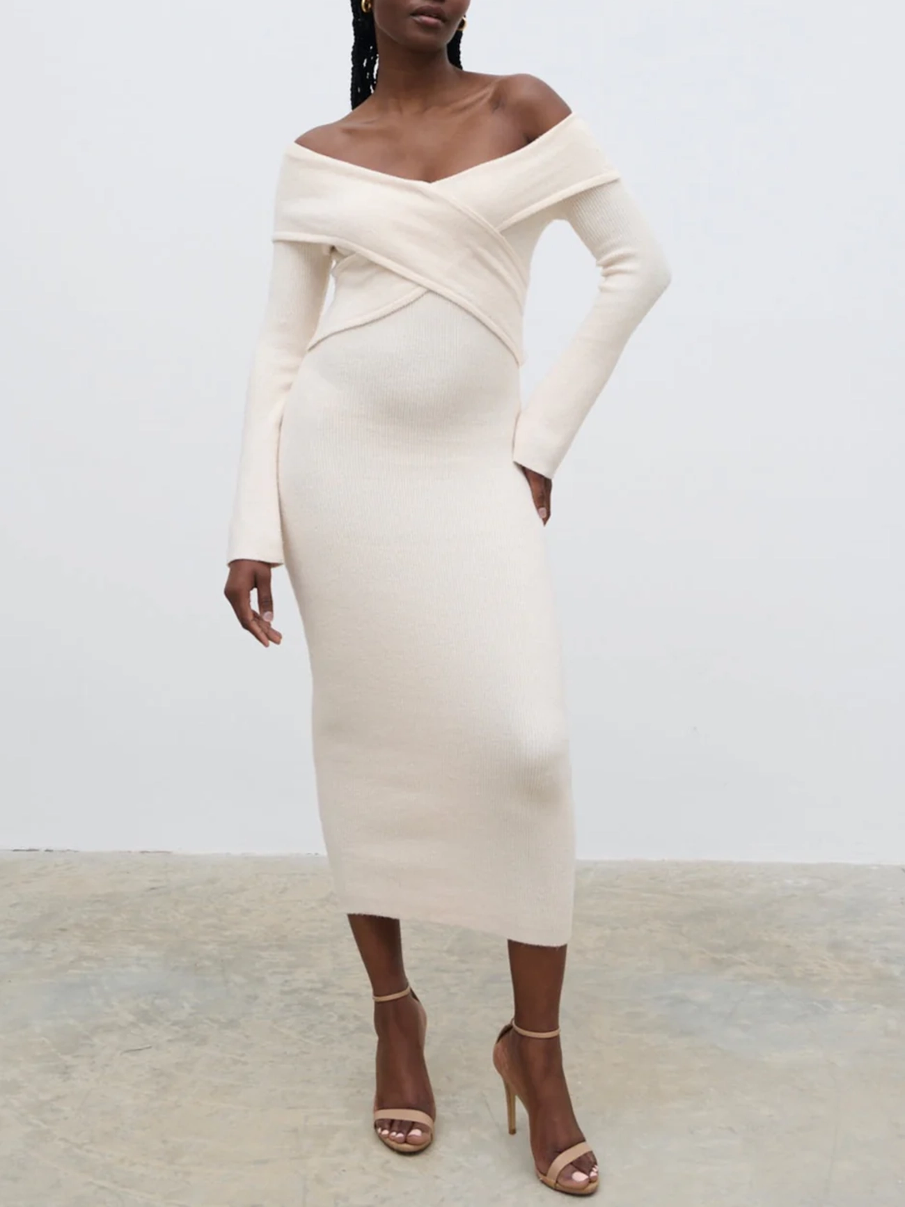 Wrap Knit Midi Dress