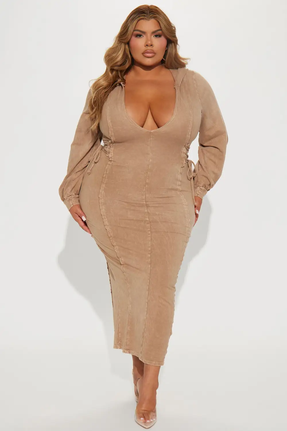 The Grind Hooded Maxi Dress - Mocha