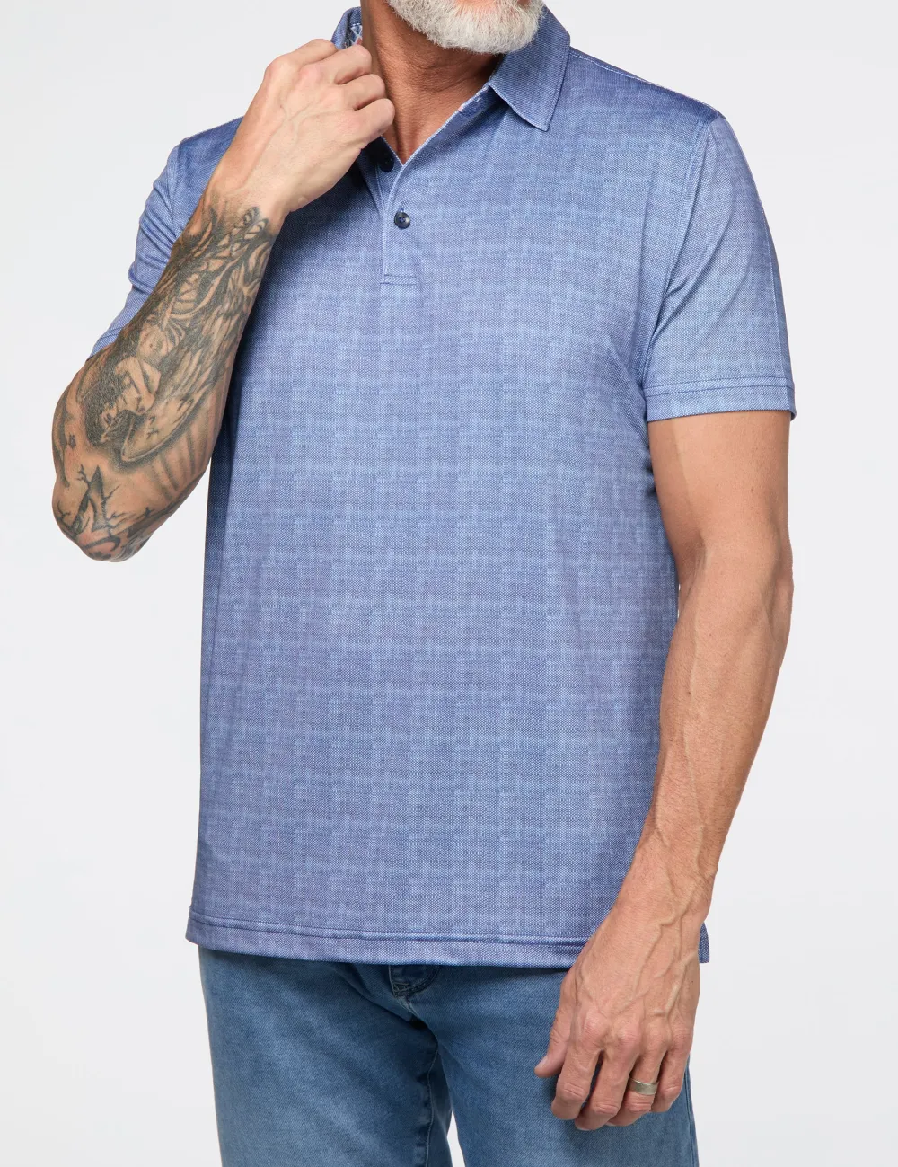 Allover Print Casual Polo