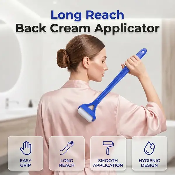 Back Lotion Applicator Sunscreen Moisturizer Body Back Long Handle Foldable Application Roller