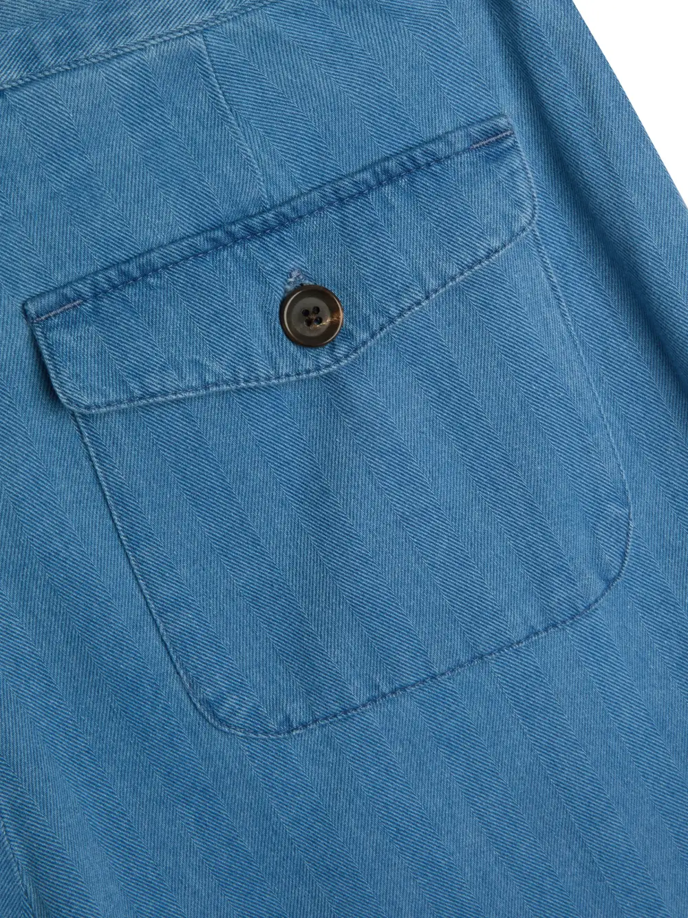 Indigo Wide-Leg High Waisted Lightweight Cotton-Linen Trousers