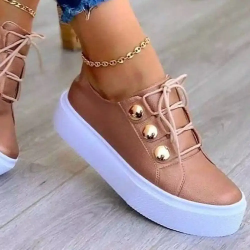 Modern Round Toe Platform Sneakers