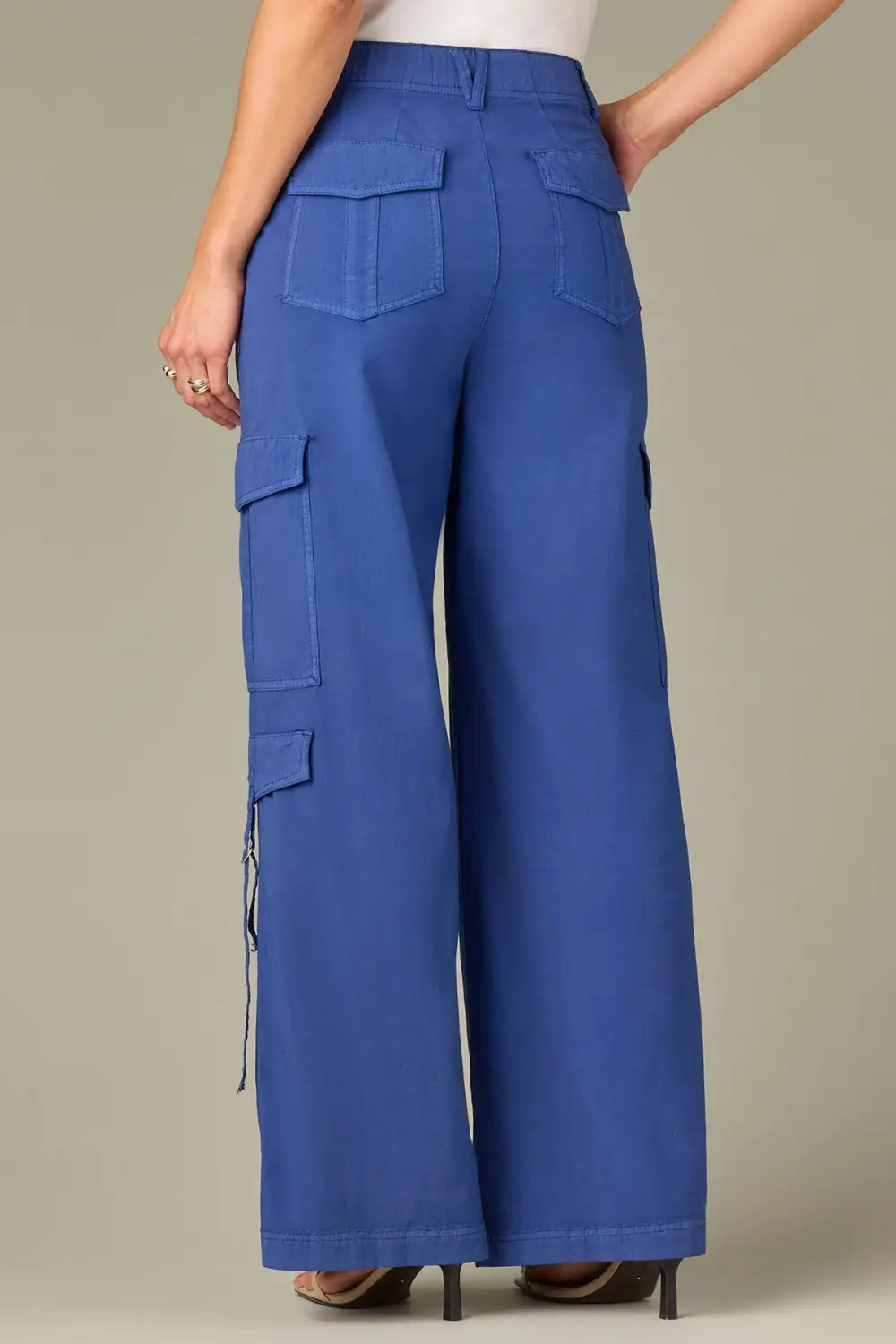 Petite Patch Pocket Utility Wide Leg Utility Pants