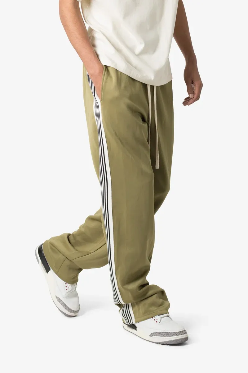 OLIVE GREEN STRIPE ACCENTED SWEATPANTS