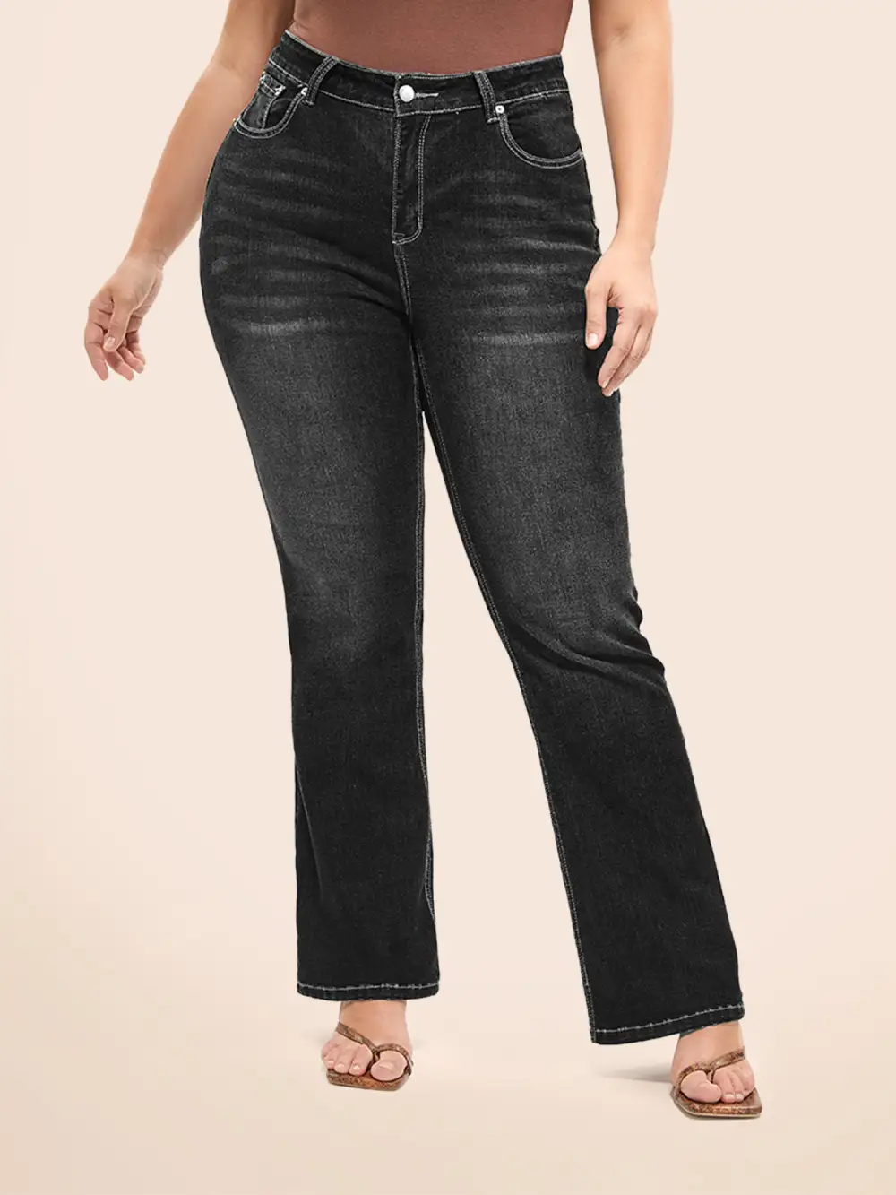 Bootcut Very Stretchy Mid Rise Medium Wash Sculpt Waist Jeans