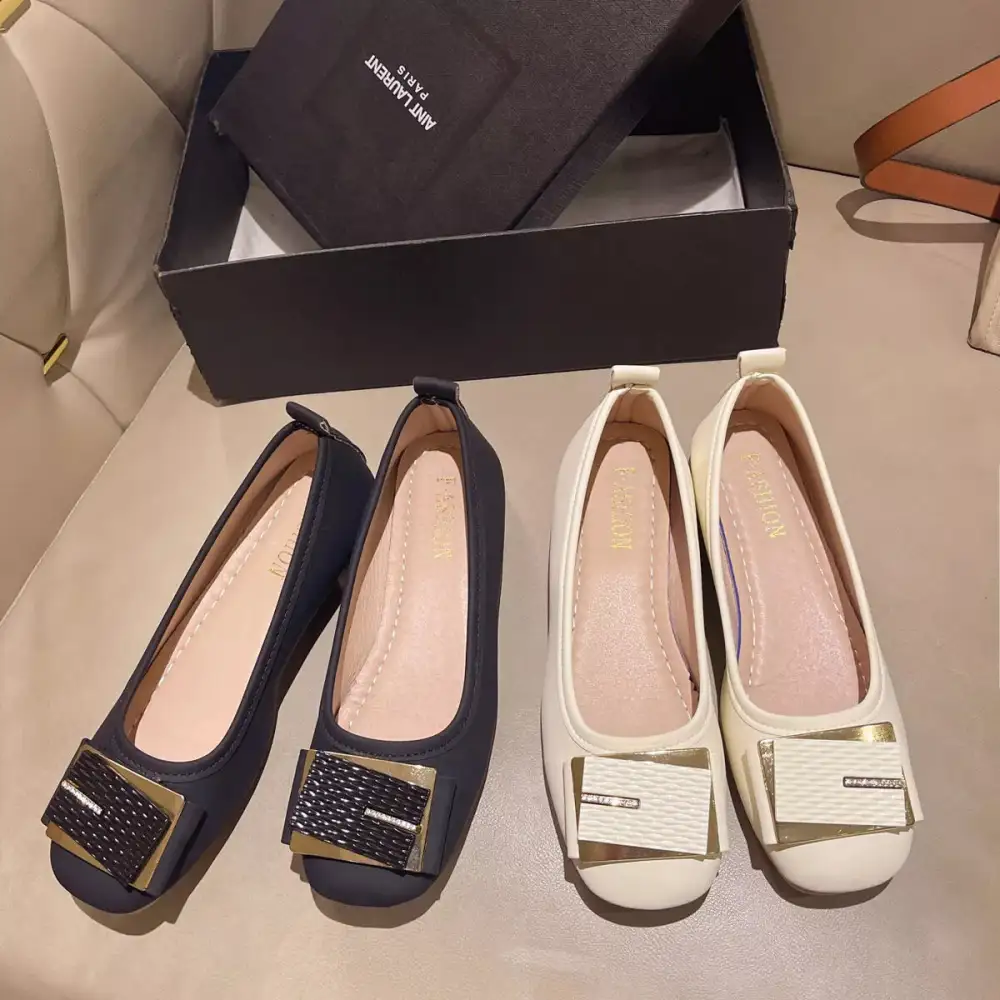 Round Toe Block Heels Slip Ons