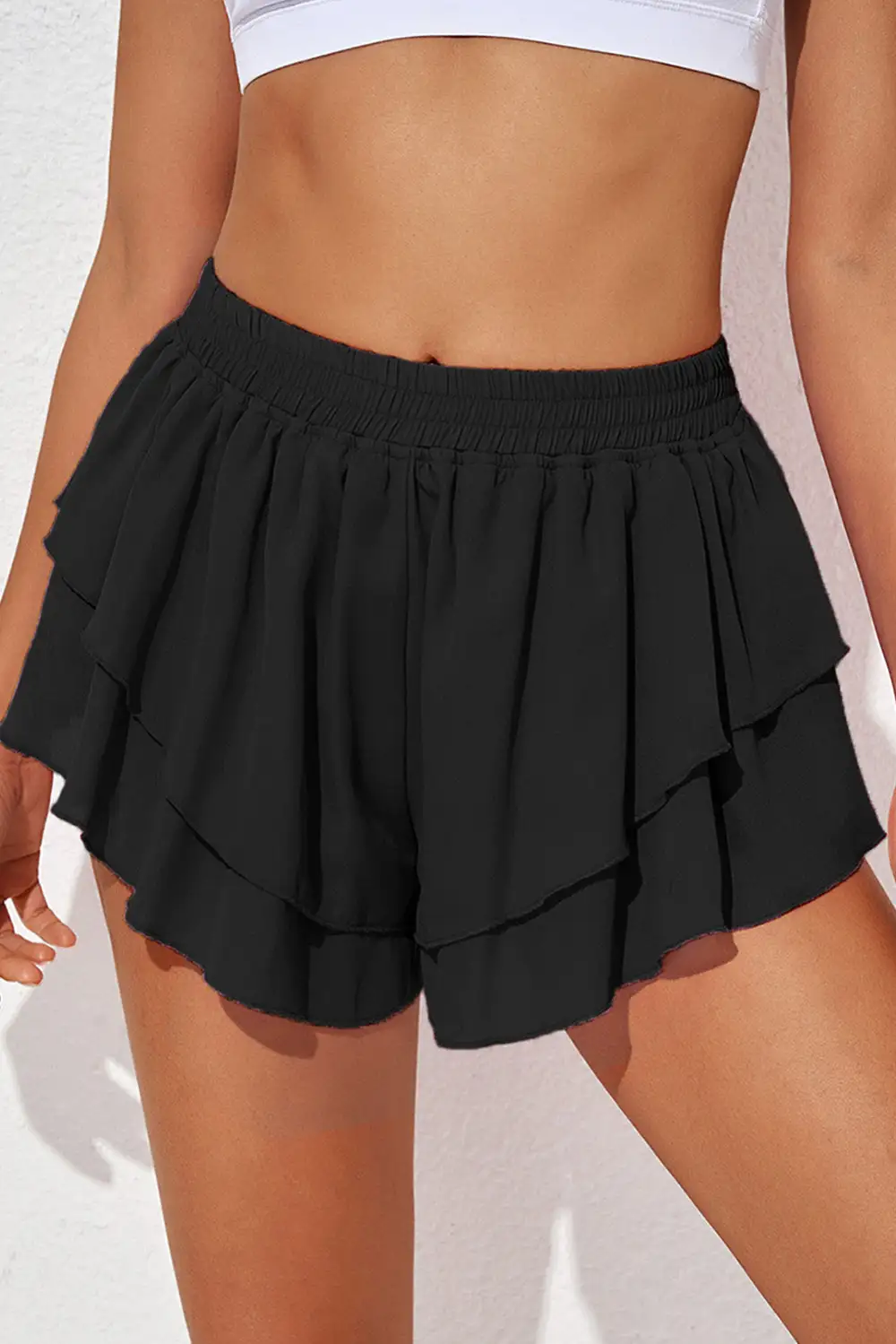 Ruffle Tiered Overlay Skirt