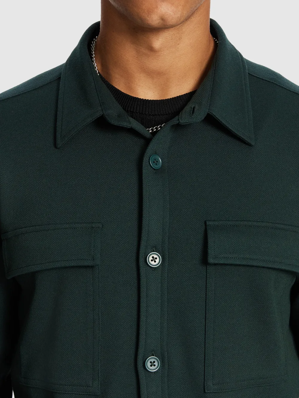 Teal Utility Style Long Sleeve Shirt