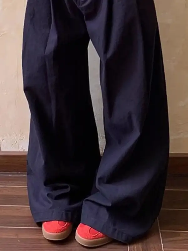 Men's Full Size Wide Leg Pleated Pants Plus