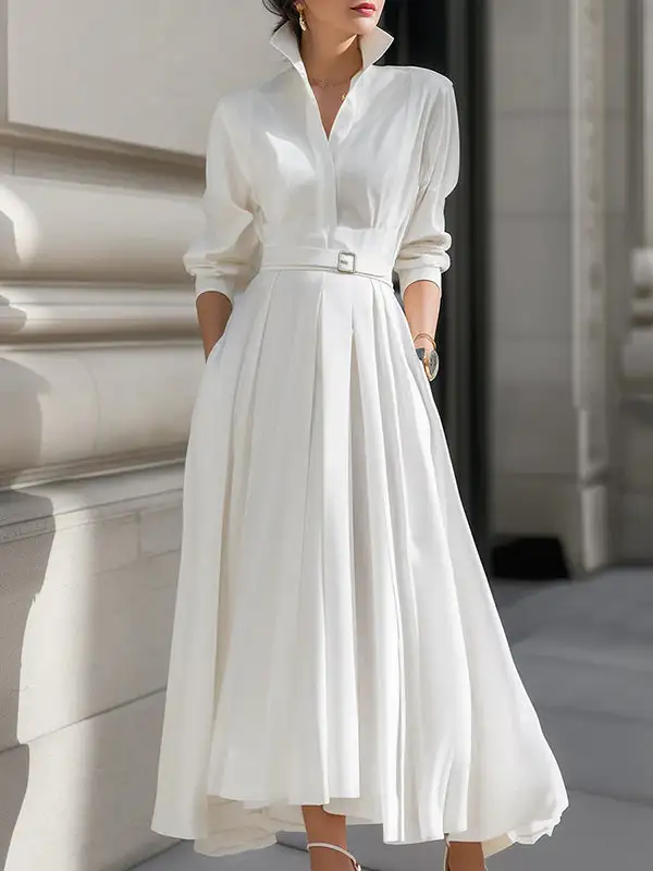 Belted Long Maxi Dress