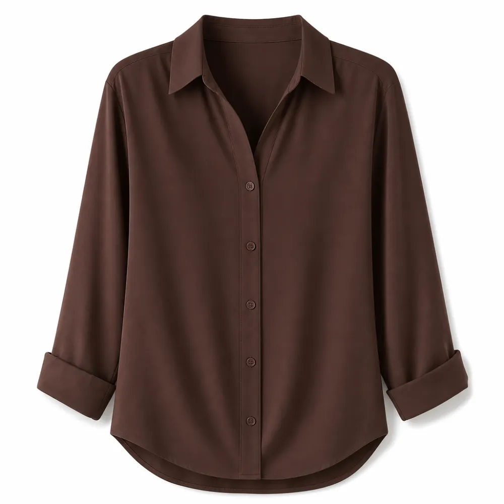 Women Elegant Casual Long Sleeve Button Up Blouse