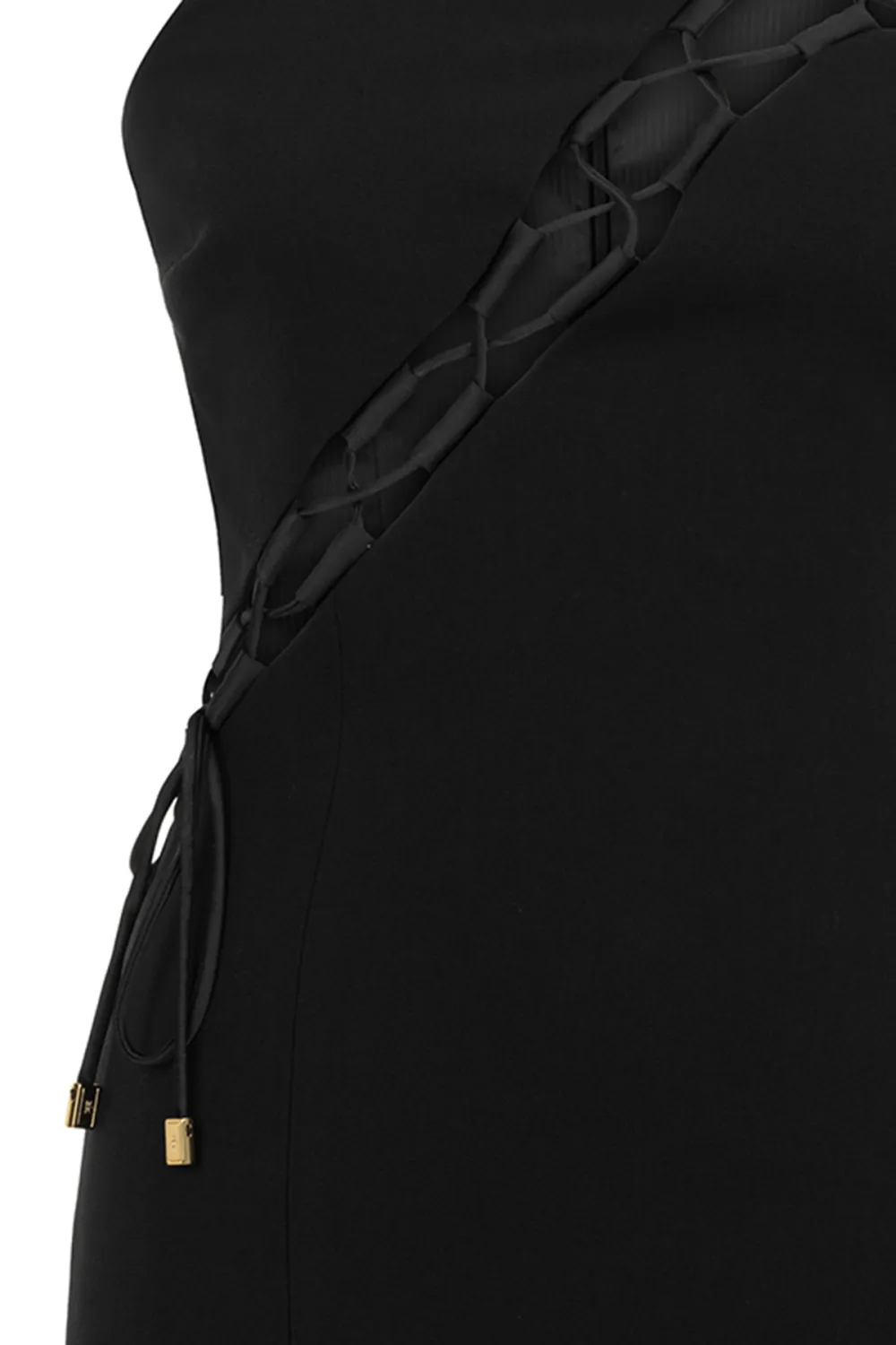 Halter Neck Mini Dress-Black