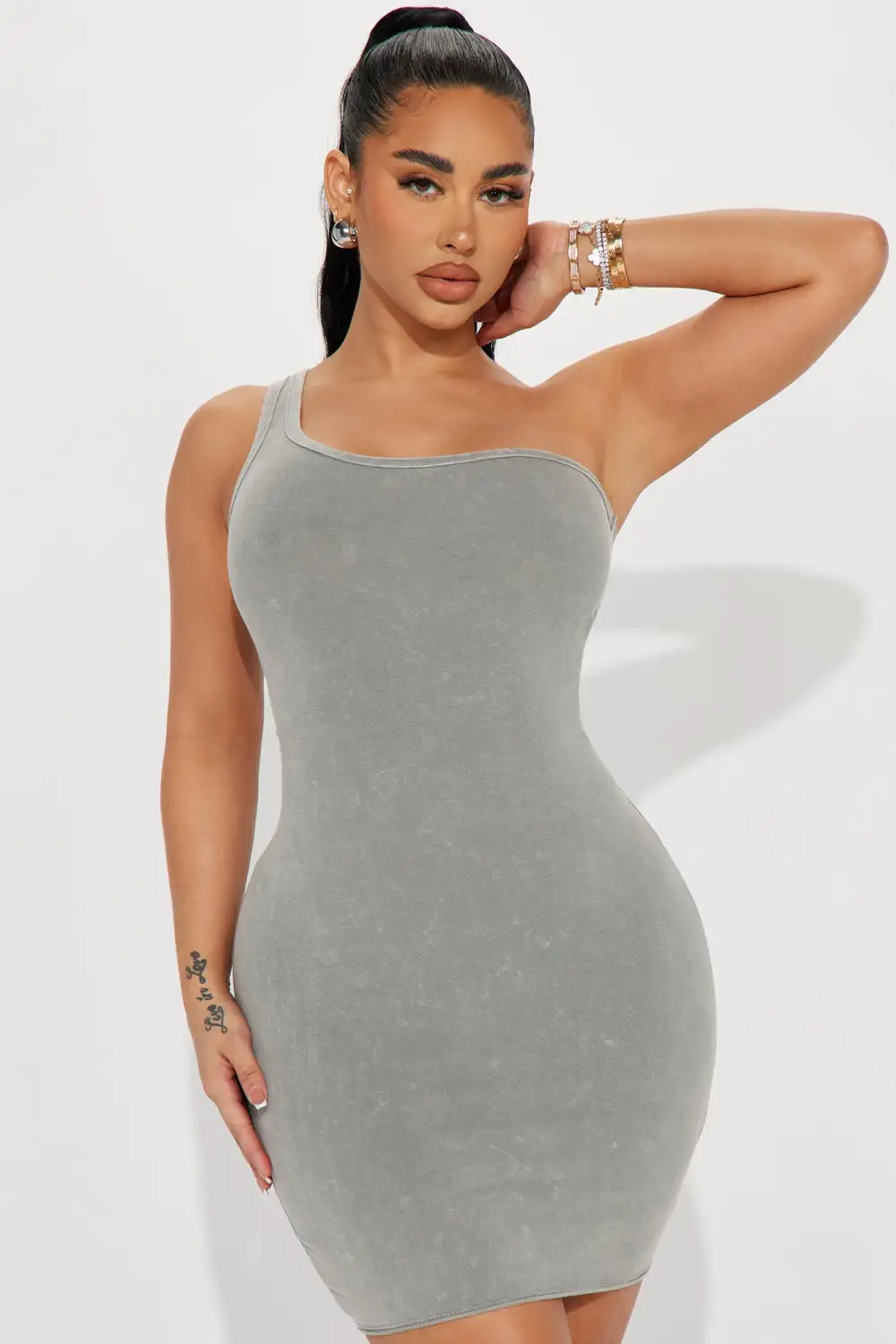 Yana Bodycon Mini Dress - Grey