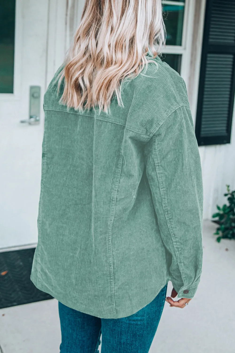 Corduroy Pocket Button Front Jacket