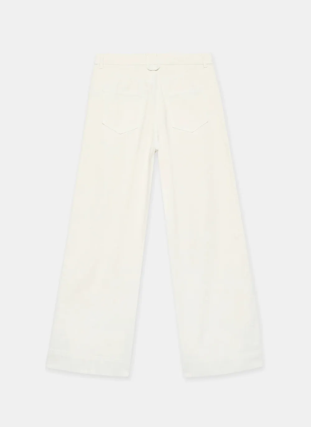Casual Style Cream Wide Leg Jeans