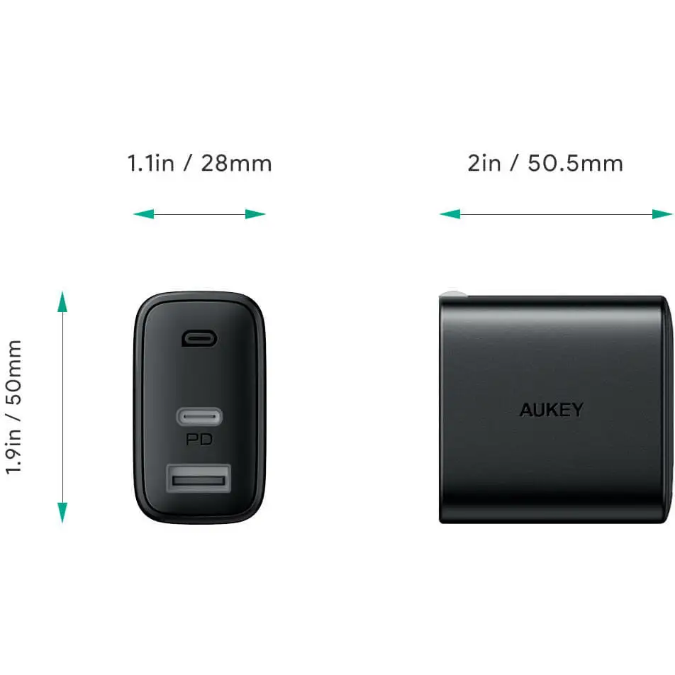 AUKEY PA-F3S Swift Charger Mix 32W Dual-Port Cube Plug Power